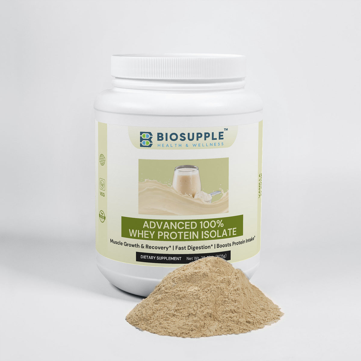 Advanced 100% Whey Protein Isolate (Vanilla), Biosupple USA