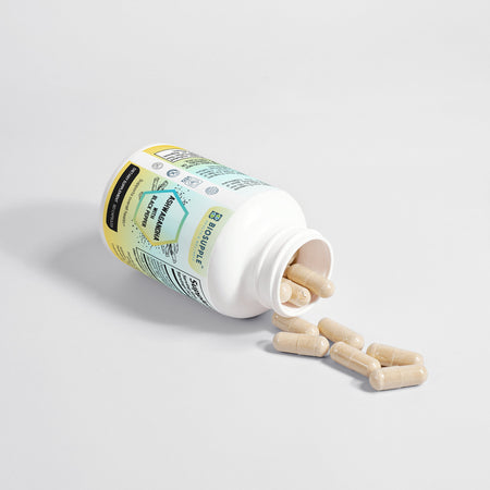 ashwagandha with black pepper dietary supplement, supports overall health, stress relief supplement, Biosupple, USA