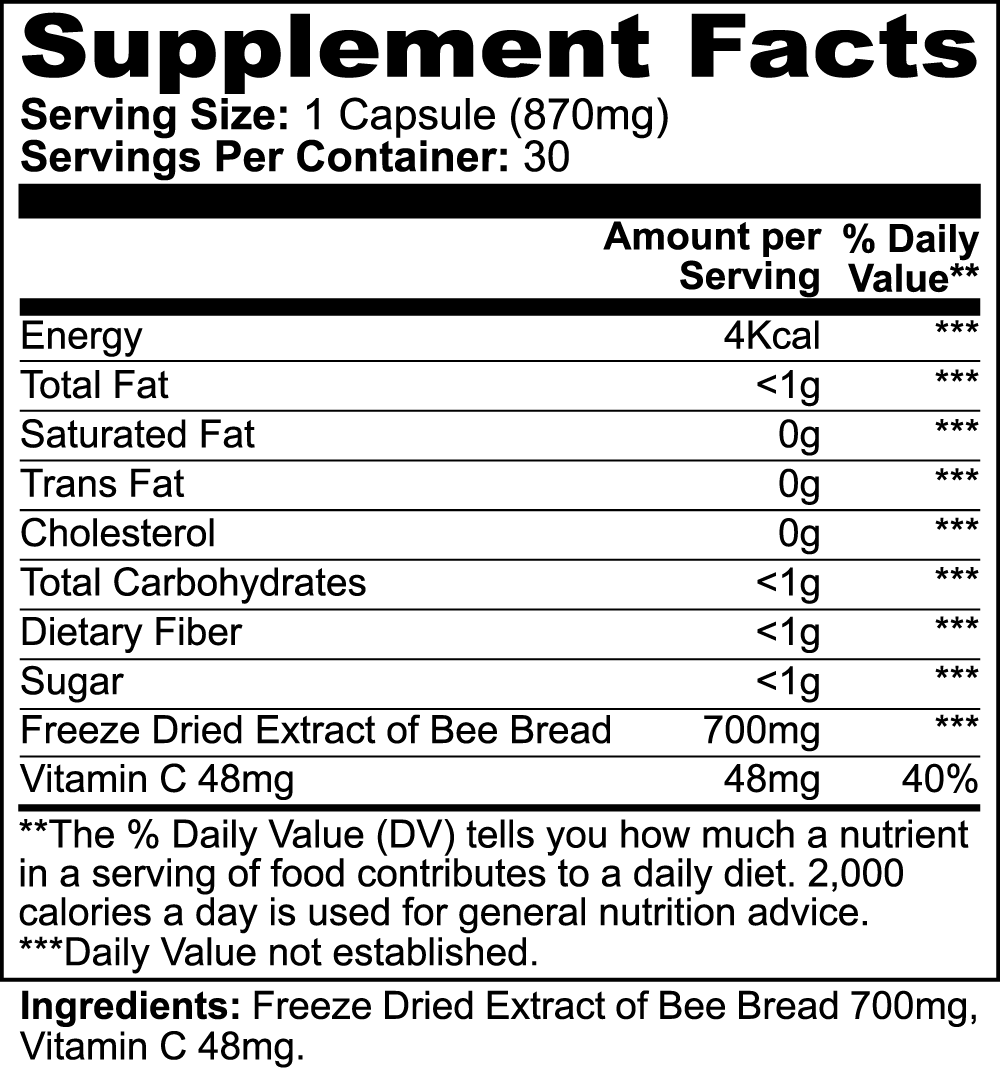Bee Pearl Concentrated Bee Bread, Anti-aging, Hormone Balance, Immunity, Energy Levels, Biosupple USA