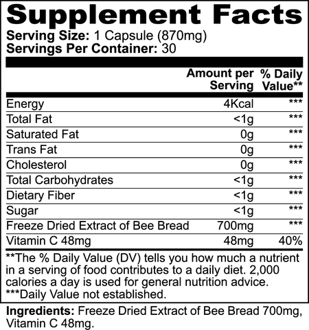 Bee Pearl Concentrated Bee Bread, Anti-aging, Hormone Balance, Immunity, Energy Levels, Biosupple USA
