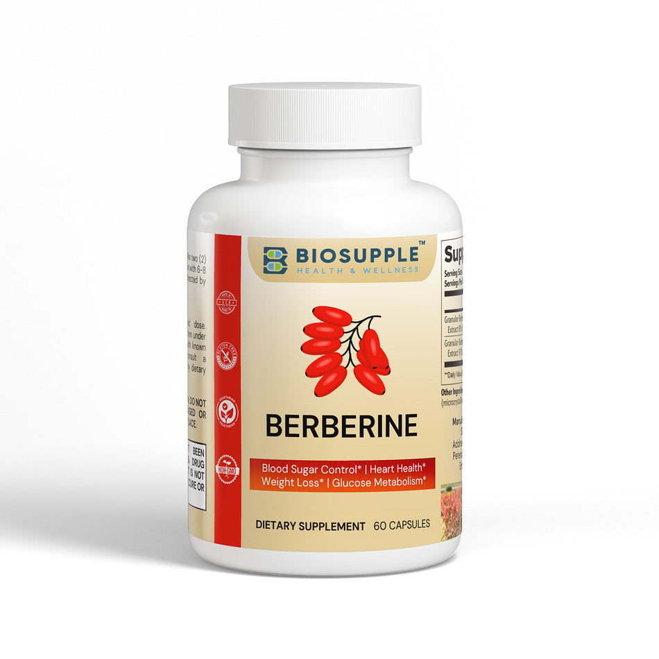 berberine mushroom dietary supplement, blood sugar control, Heart Health, Weight Loss, Glucose Metabolism, Biosupple, USA
