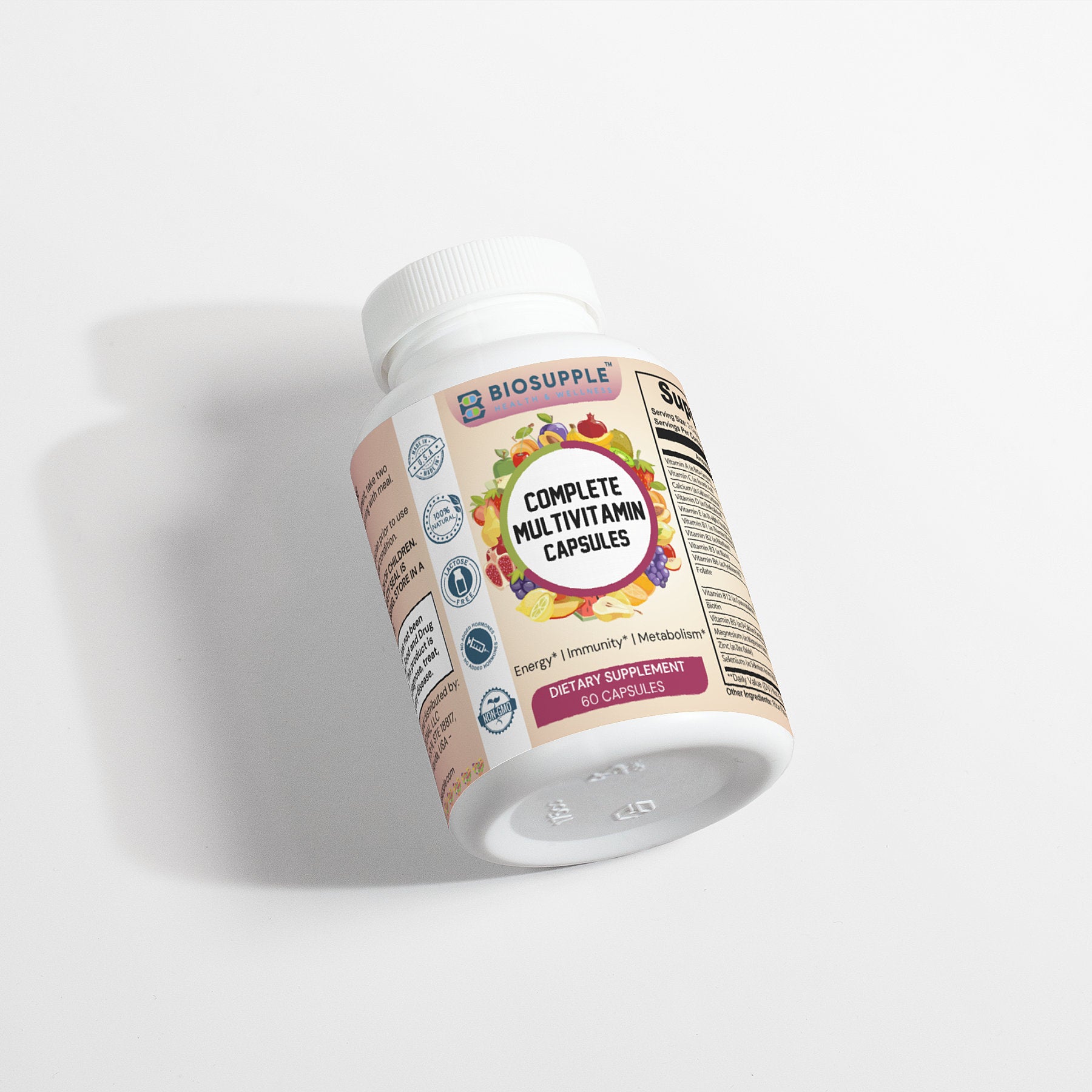 Complete Multivitamins Capsules, Energy, Immunity, Metabolism, Biosupple USA