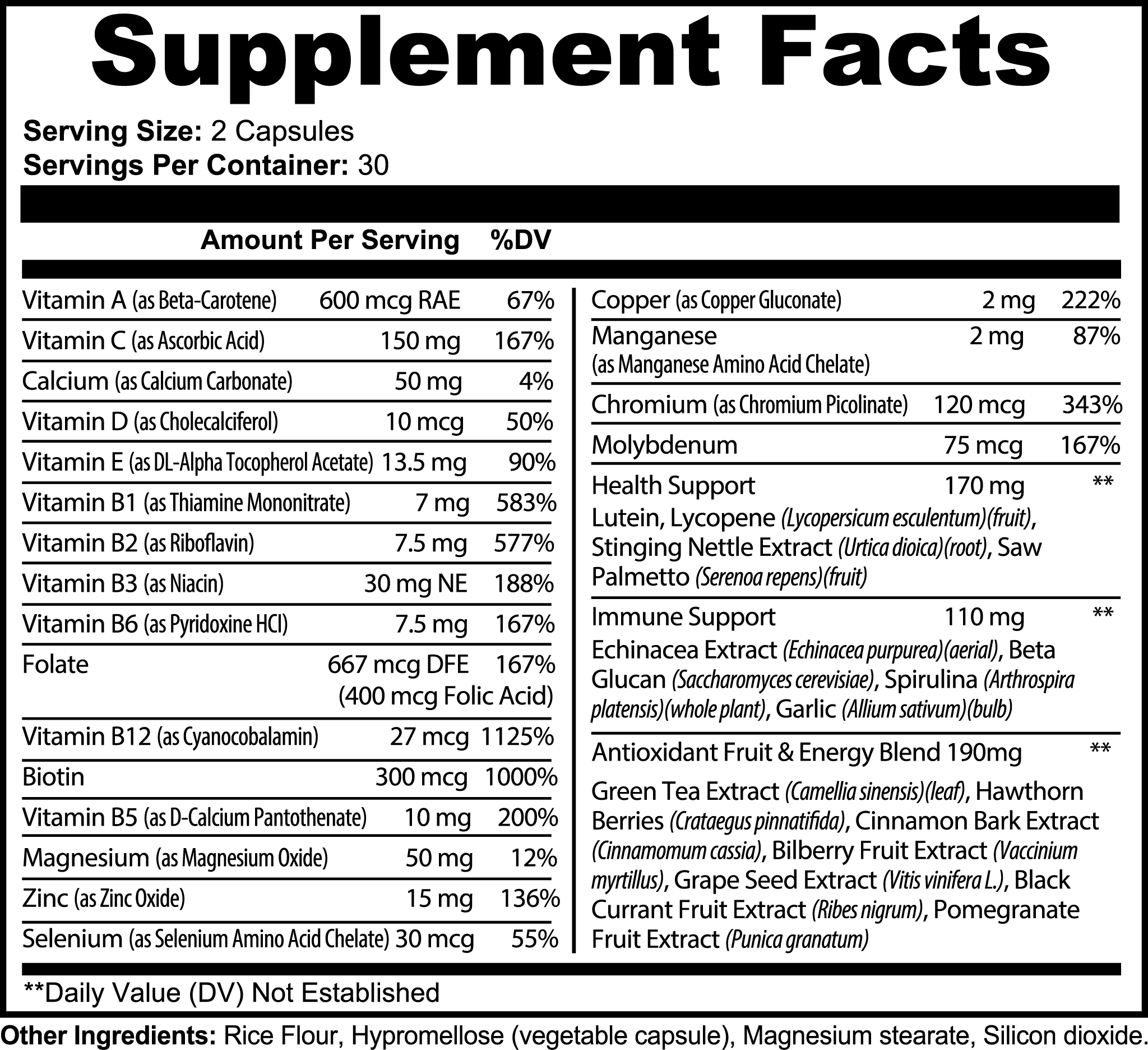 Complete Multivitamins Capsules, Energy, Immunity, Metabolism, Biosupple USA