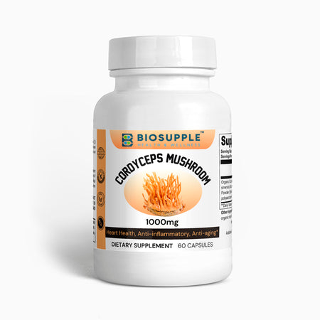 cordyceps mushroom dietary supplement, heart health, anti-inflammatory, antiaging, Biosupple, USA