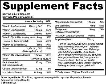 Biotin + Multivitamins 5000 MCG, Vitamin B7, Hair, Skin, and Nail Essentials, Biosupple USA