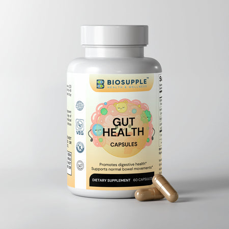 gut health dietary supplement, promotes digestive health, supports normal bowel movements, Biosupple, USA