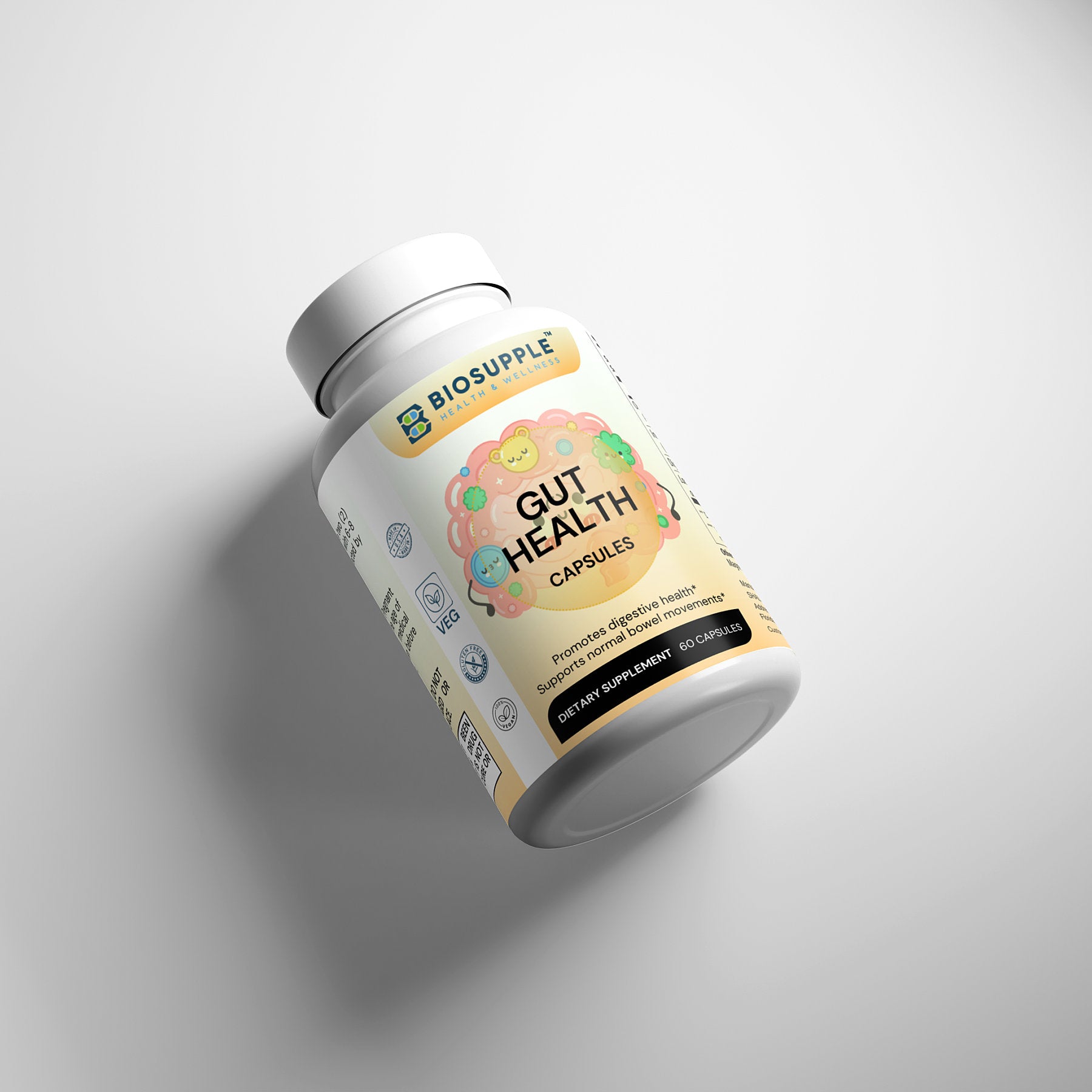 gut health dietary supplement, promotes digestive health, supports normal bowel movements, Biosupple, USA