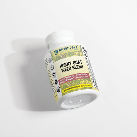 horny goat weed blend dietary supplement, sexual wellness, heart health, cancer defense, brain support, Biosupple, USA