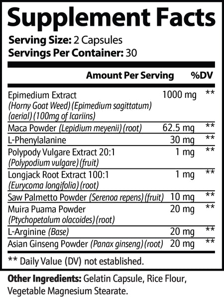 horny goat weed blend dietary supplement, sexual wellness, heart health, cancer defense, brain support, Biosupple, USA