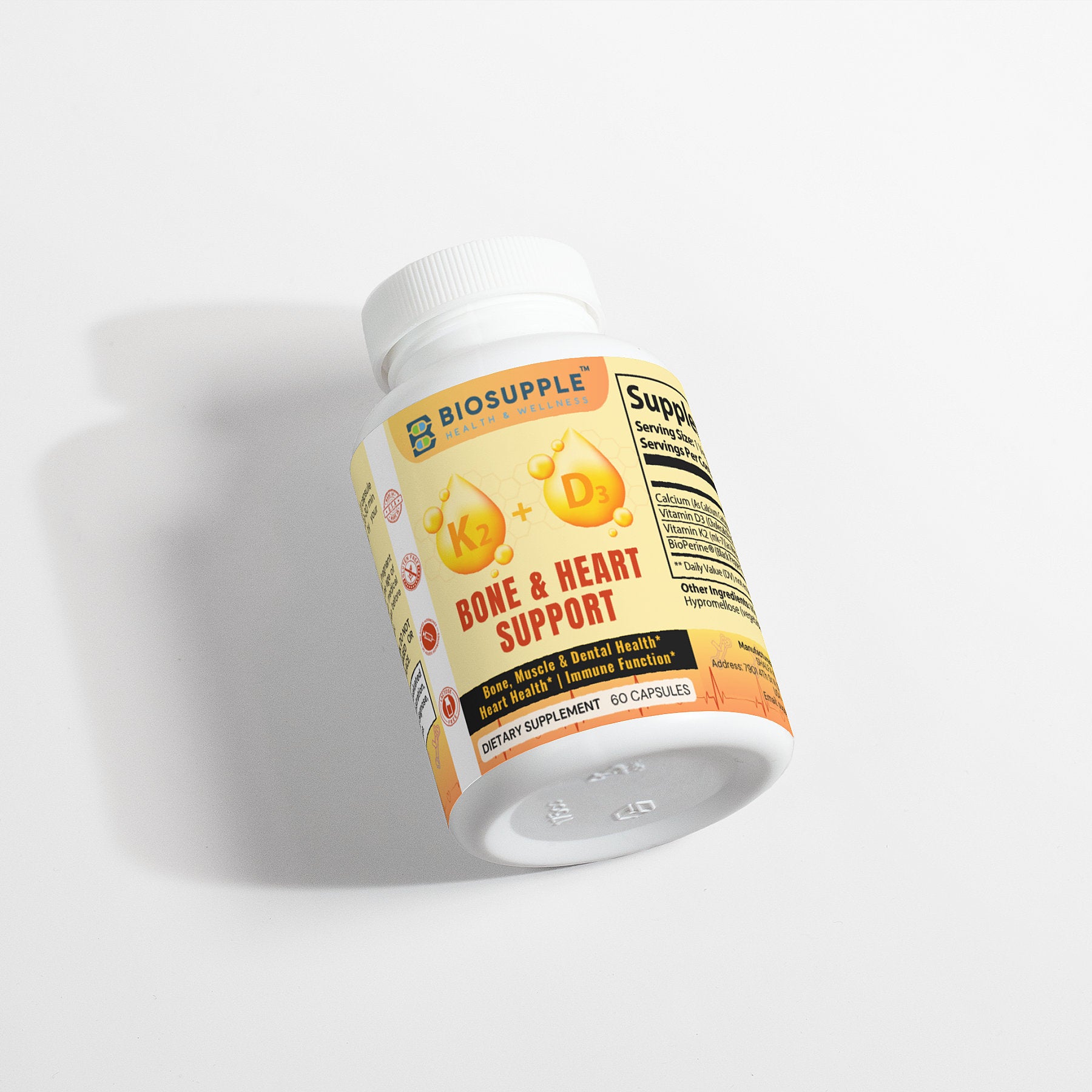 K2 + D3 Bone, Muscle & Dental, and Heart Health. Immune Function, Biosupple USA