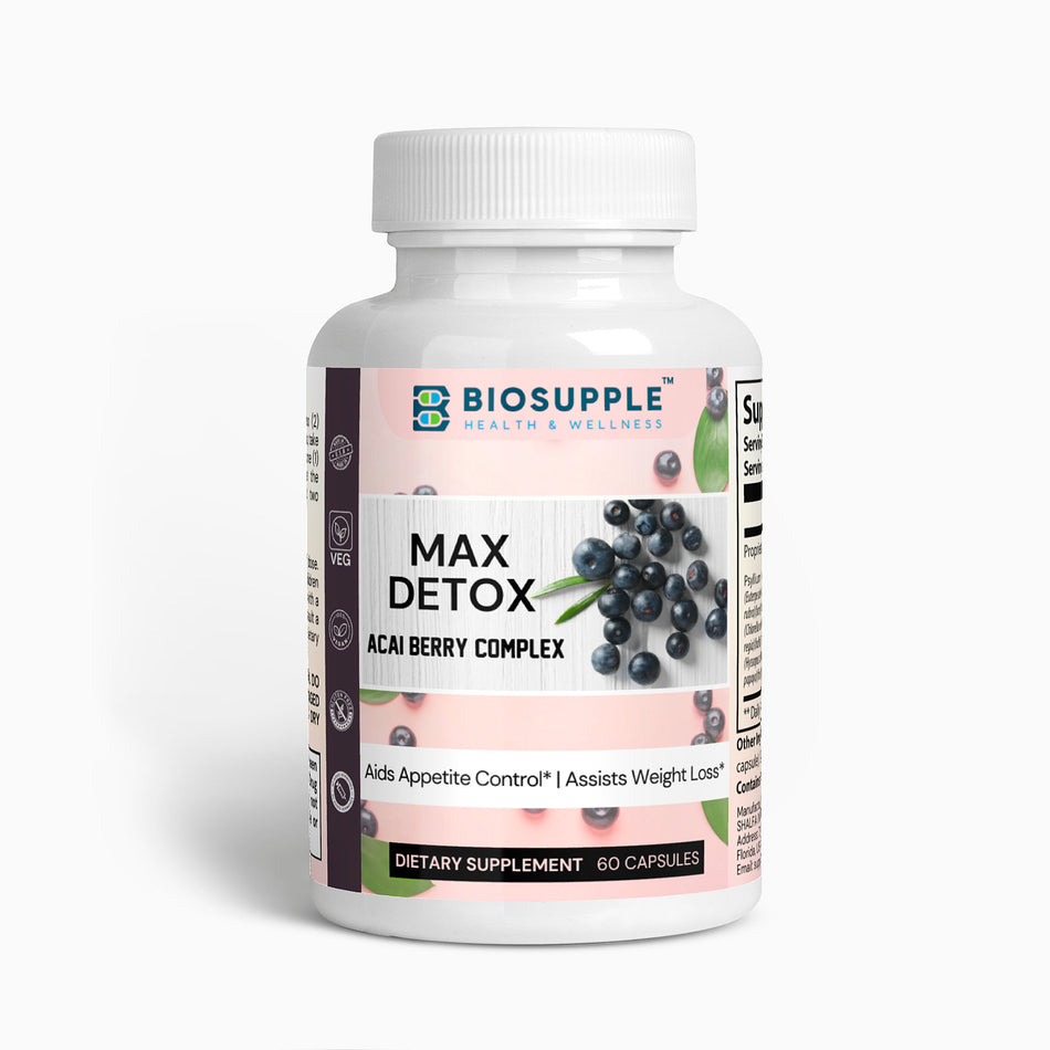 mat detox acai berry complex dietary supplement, appetite control, weight loss, Biosupple, USA