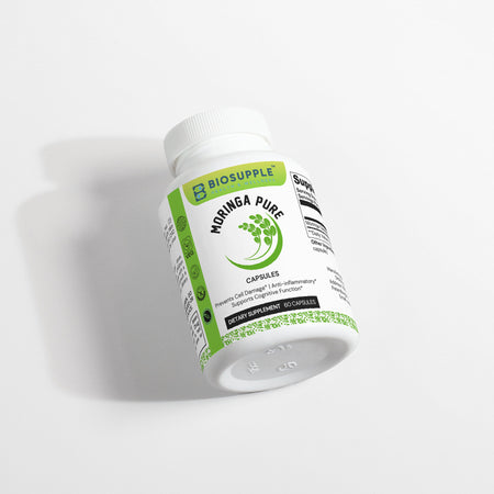moringa pure dietary supplement, prevents cell damage, anti-inflammatory, supports cognitive functions, Biosupple, USA