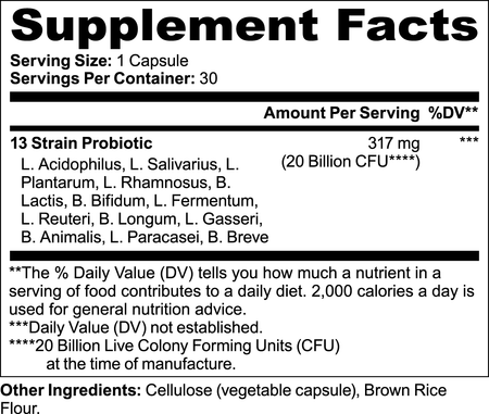 probiotic 20 billion cfu dietary supplement, immune support, promote regularity, digestive health, gastrointestinal balance, Biosupple, USA