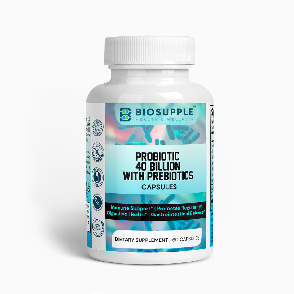 probiotic 20 billion cfu dietary supplement, immune support, promote regularity, digestive health, gastrointestinal balance, Biosupple, USA