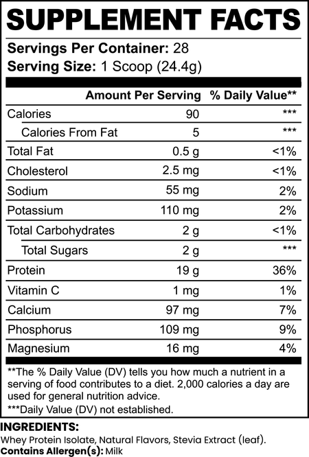 Pure3 100% Whey Protein Isolate (Vanilla), Biosupple USA