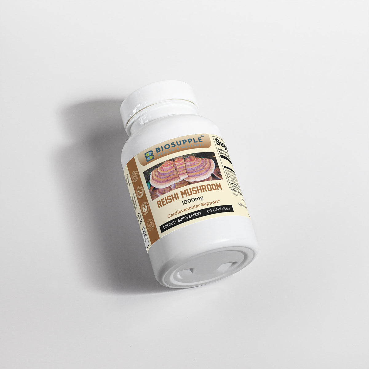 reishi mushroom dietary supplement, cardiovascular support, Biosupple, USA