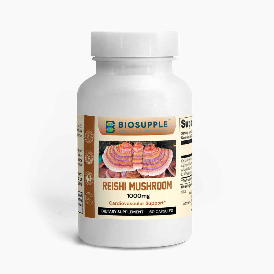 reishi mushroom dietary supplement, cardiovascular support, Biosupple, USA