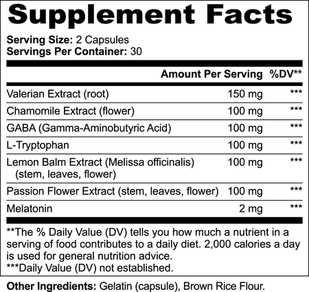 sleep formula dietary supplement, relaxing and enjoyable sleep, Biosupple, USA