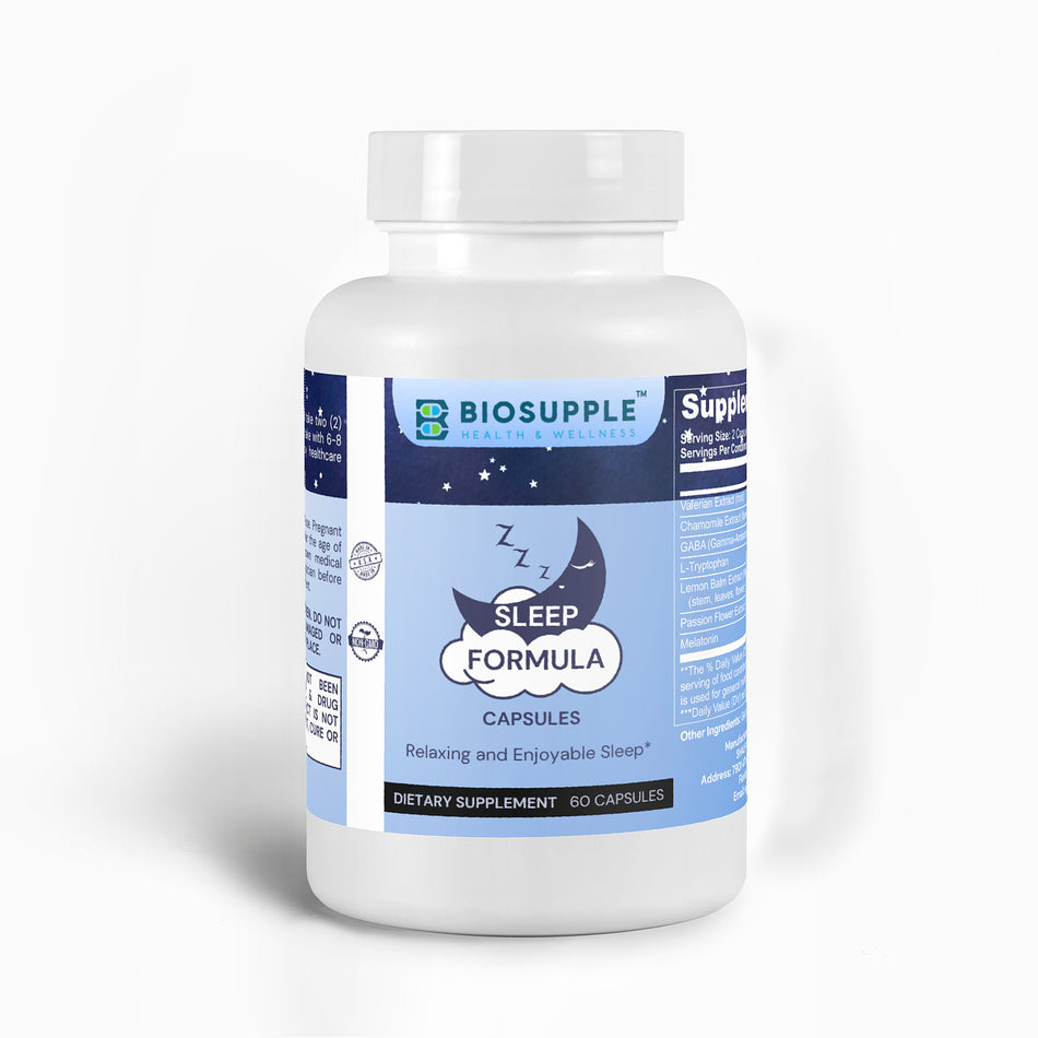 sleep formula dietary supplement, relaxing and enjoyable sleep, Biosupple, USA