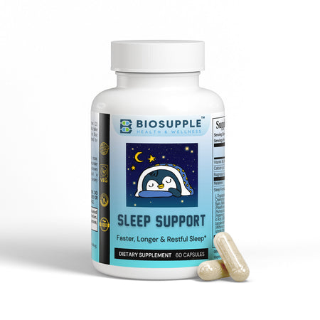 sleep support dietary supplement, faster, longer and restful sleep, Biosupple, USA