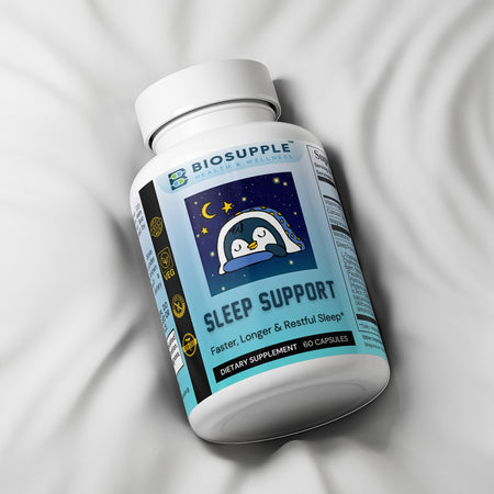 sleep support dietary supplement, faster, longer and restful sleep, Biosupple, USA