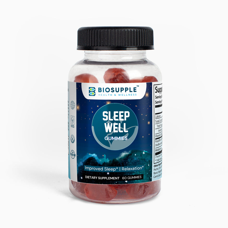 sleep well gummies dietary supplement, improved sleep, relaxation, Biosupple, USA