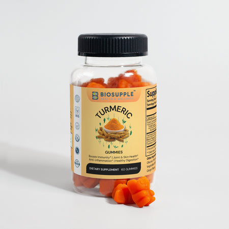 turmeric gummies dietary supplement, boosts immunity, joint & skin health, anti-inflammation, healthy digestion, Biosupple, USA