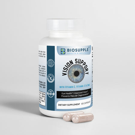 Vision Support wuth Vitamin C, Vitamin E and Zinc, Eye Health, Improved Vision, Prevents Macular Degeneration, Biosupple USA
