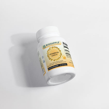 Vitamin D3 2,000 IU, Bone, Teeth & Muscle Health, Immune Health, Cell Growth & Function, Biosupple USA